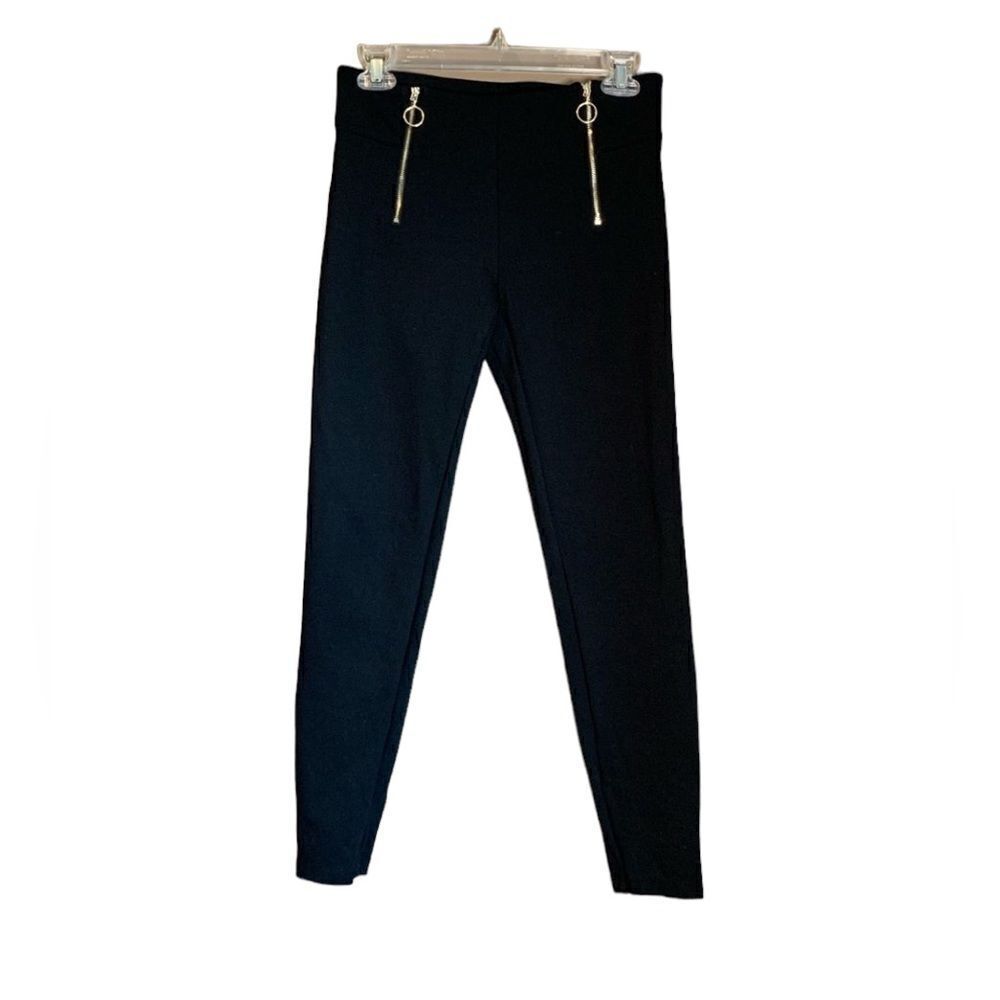 Ann Taylor black dress pants with gold hard wear‎